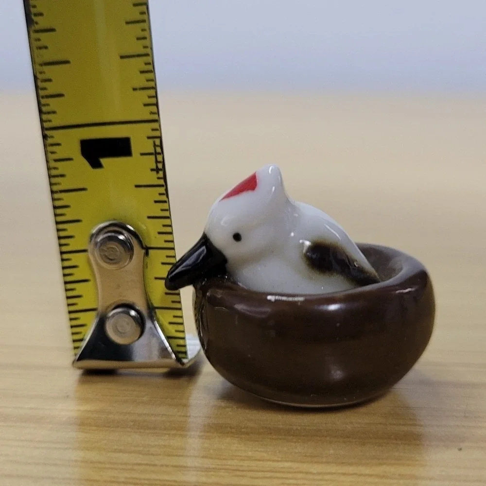 Vintage Miniature Bug House Taiwan Porcelain Kookaburra Bird Mini Animal - Picture 3 of 4